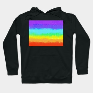 Bright Rainbow Tie Dye Watercolor Gradient Stripe Hoodie